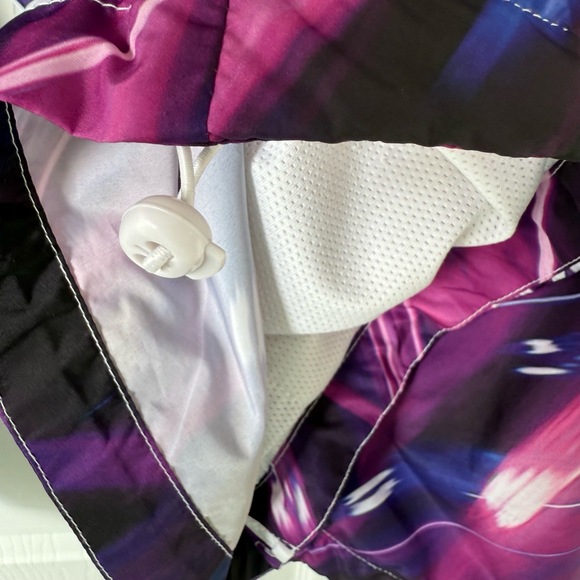 Fila Jacket Women's Medium Purple Windbreaker Multicolored Hooded Zip Up Galaxy - Picture 4 of 6